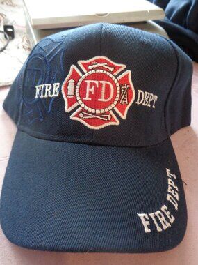 Fire Dept Navy Blue Trucker Baseball Cap Hat